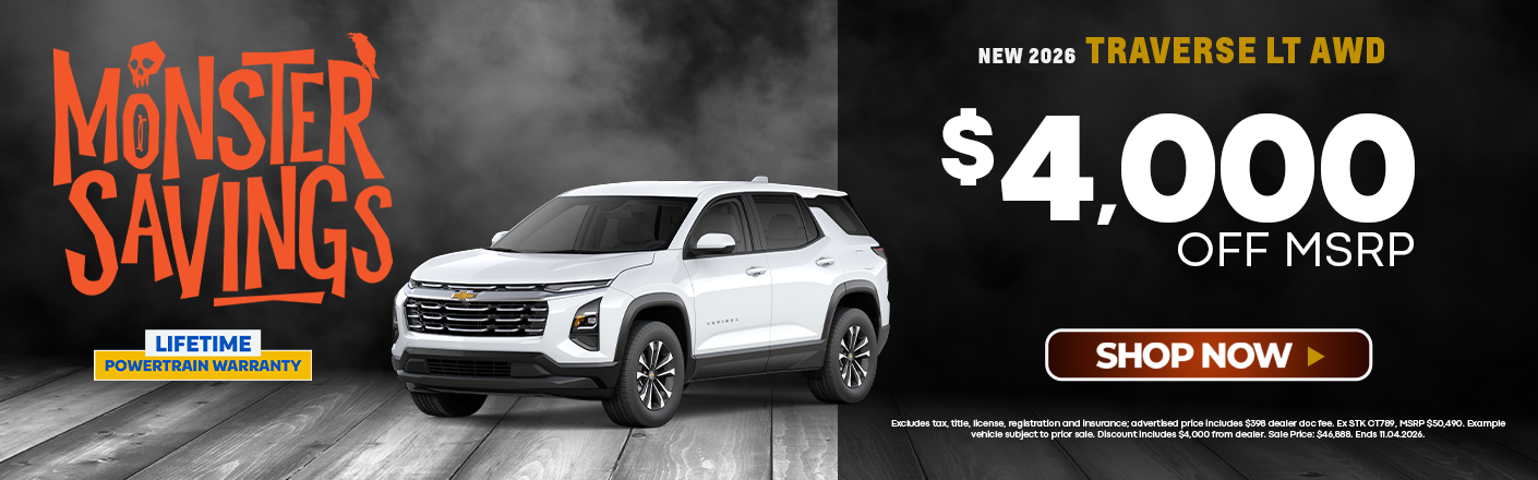 New 2026 Traverse LT AWD offers in Marietta, OH