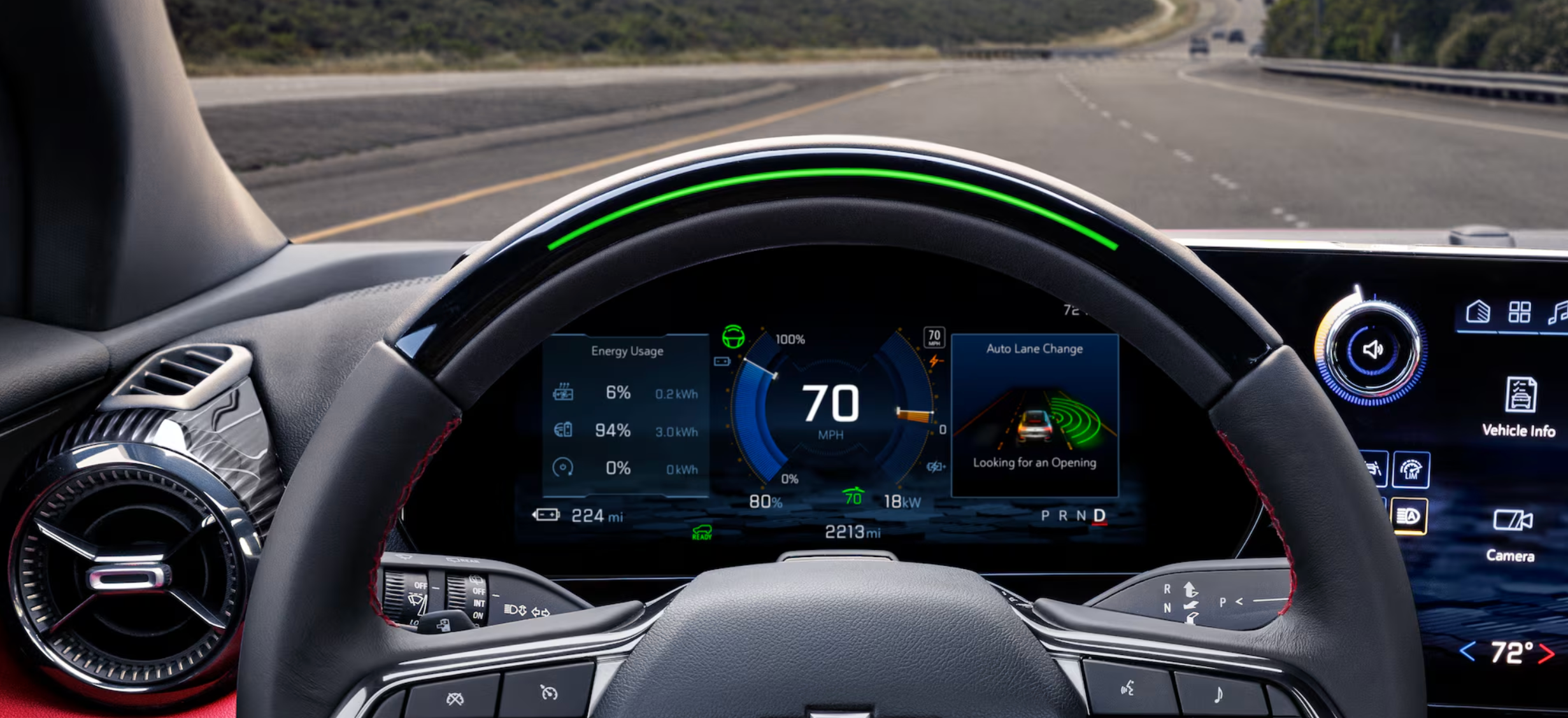 Digital information cluster of new 2026 Chevy Blazer EV near Newport