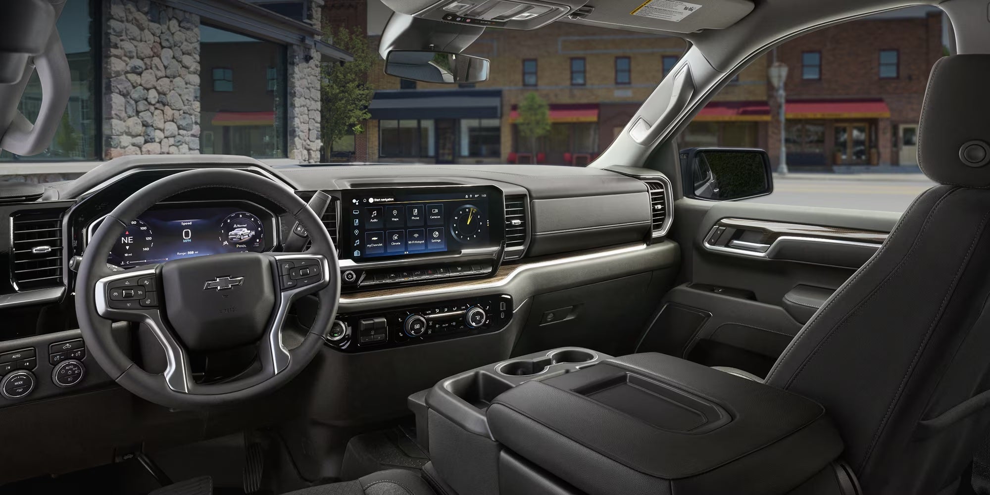 Interior of new Chevy Silverado 1500 for sale near Devola
